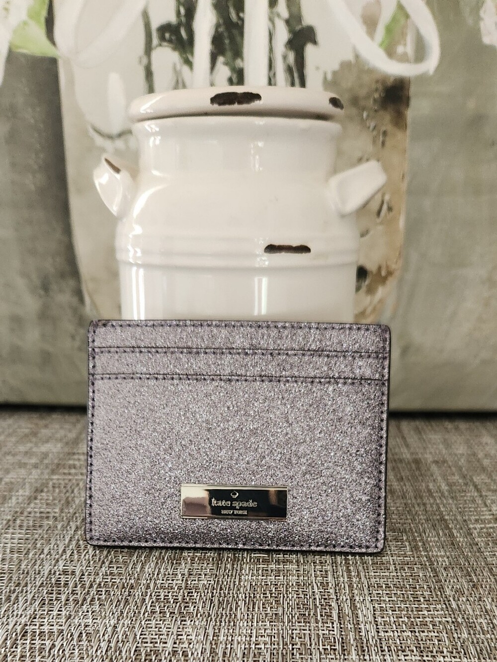 Kate Spade Glitter Slim Cardholder NWOT